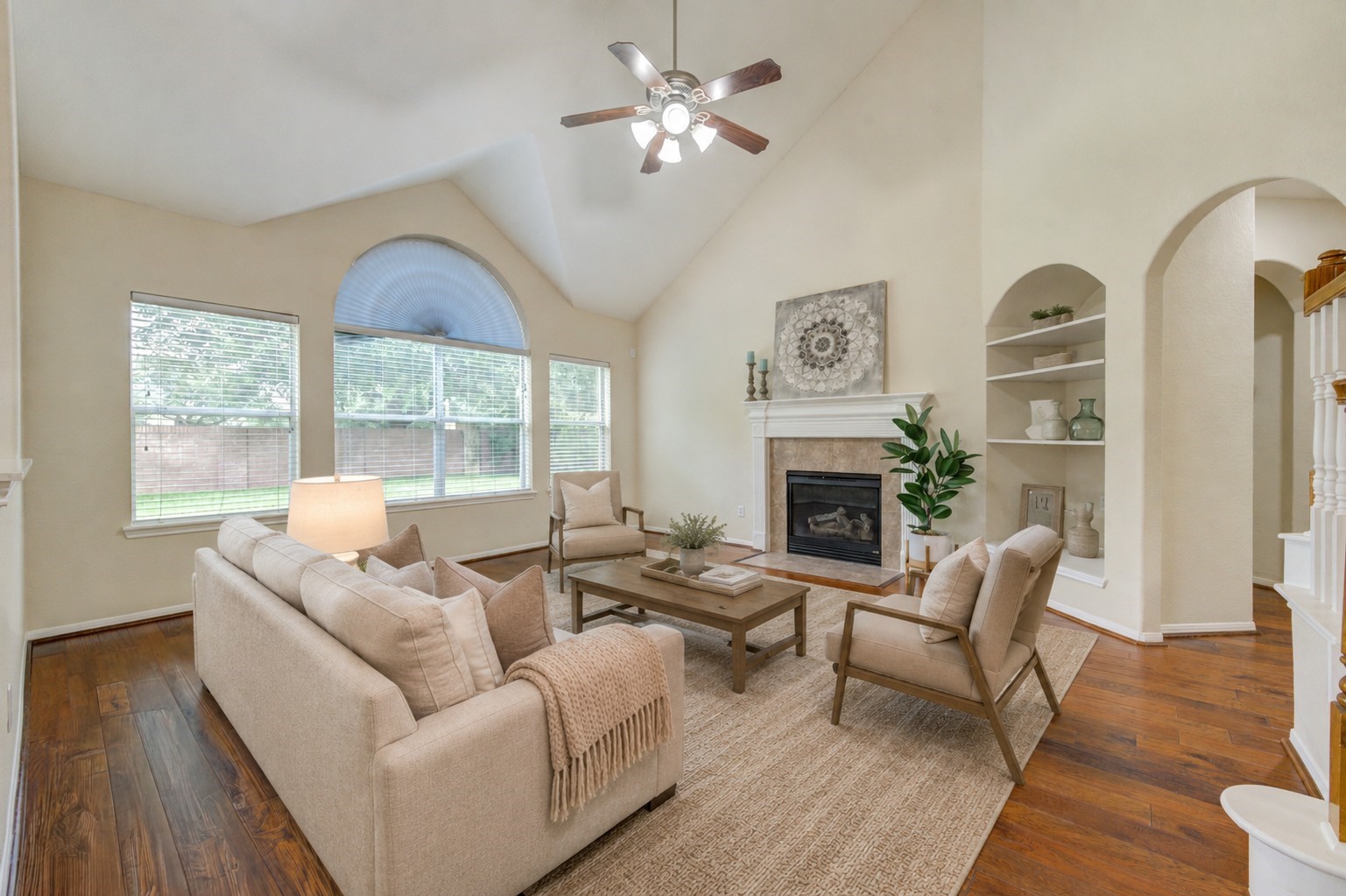 Virtually staged family room Virtually staged family room