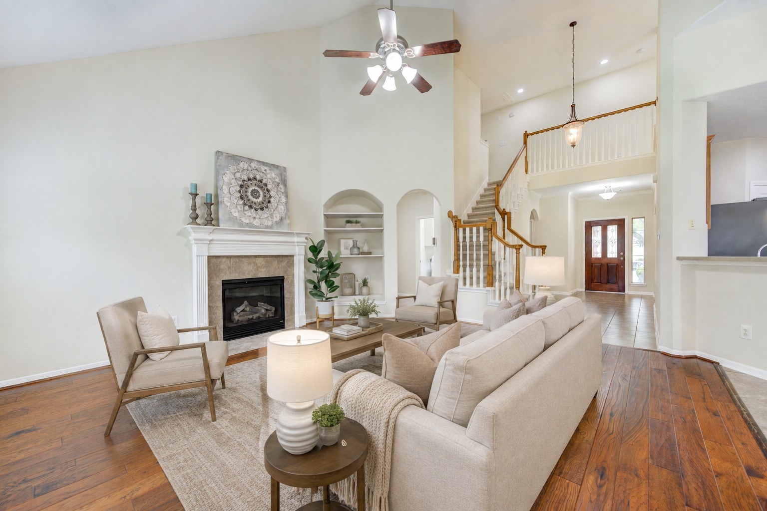 Virtually staged family room Virtually staged family room