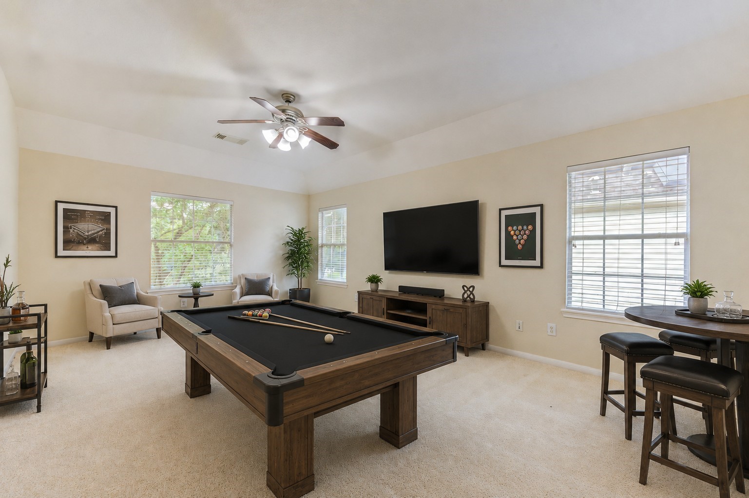 Virtually staged another view of game room