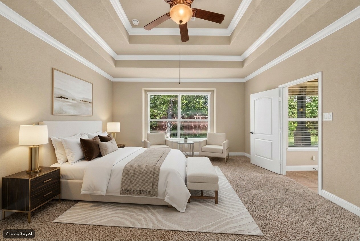 Virtually Staged Primary Bedroom
