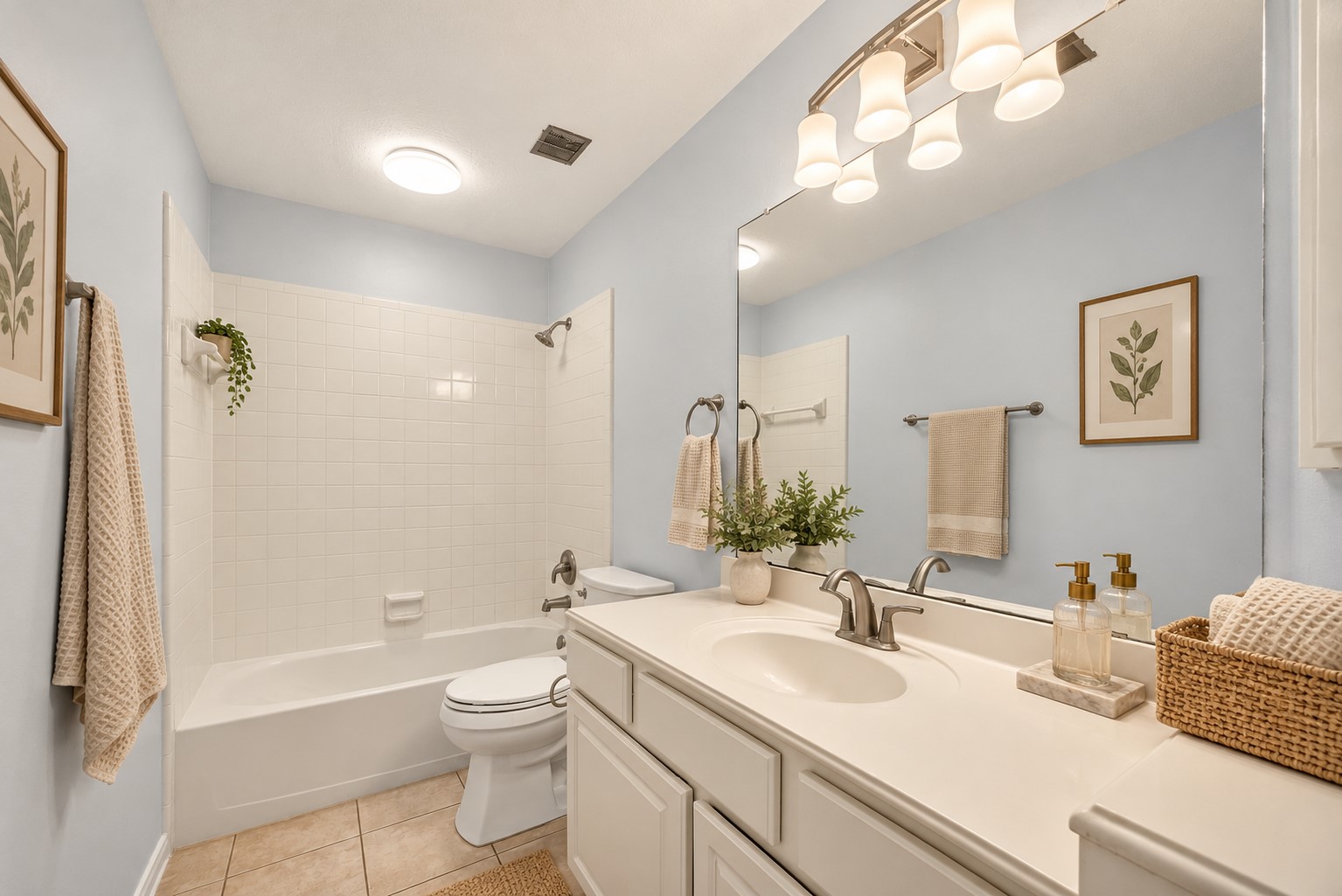 Virtually staged secondary bath