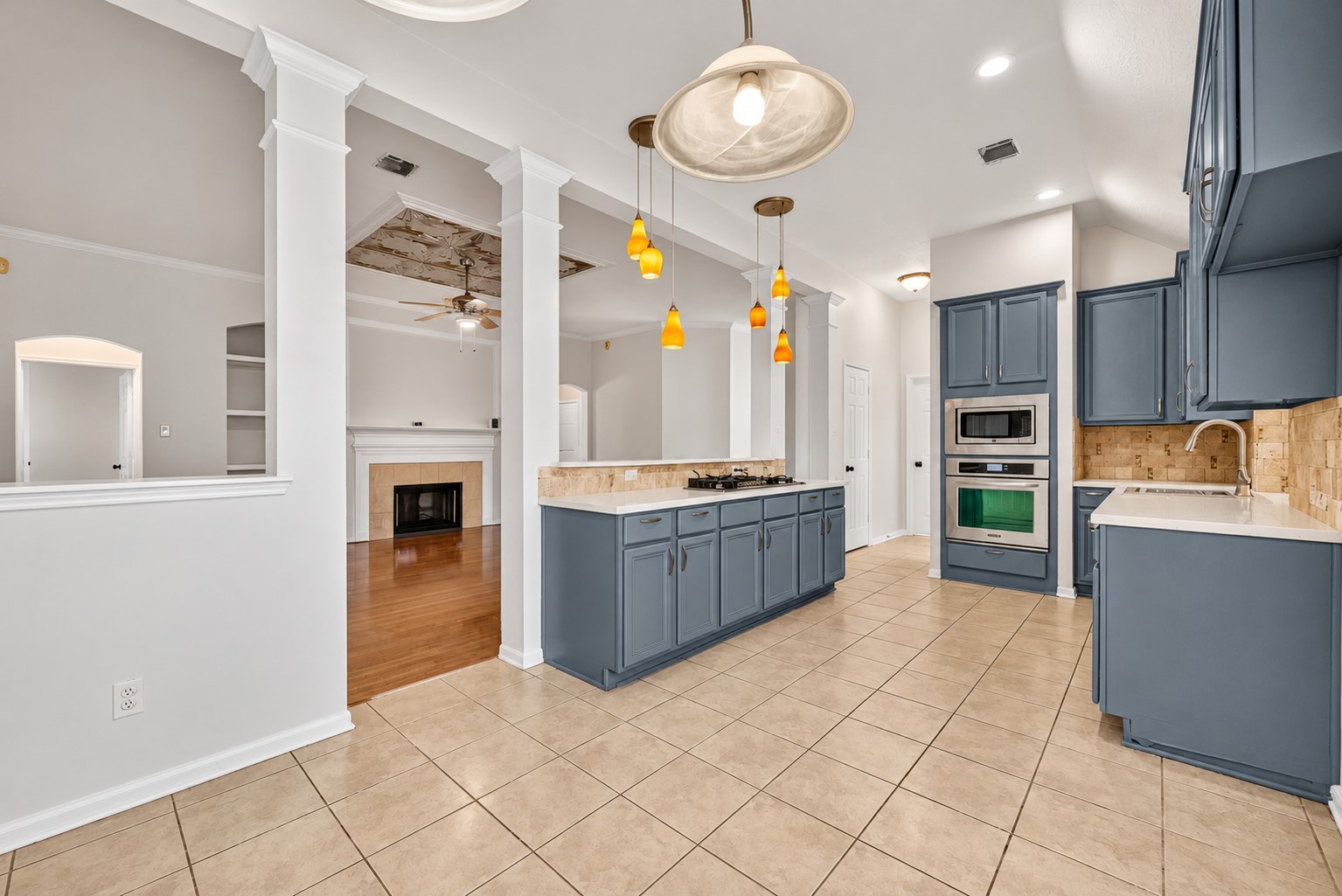 Kitchen overlooks Living room Kitchen overlooks Living room
