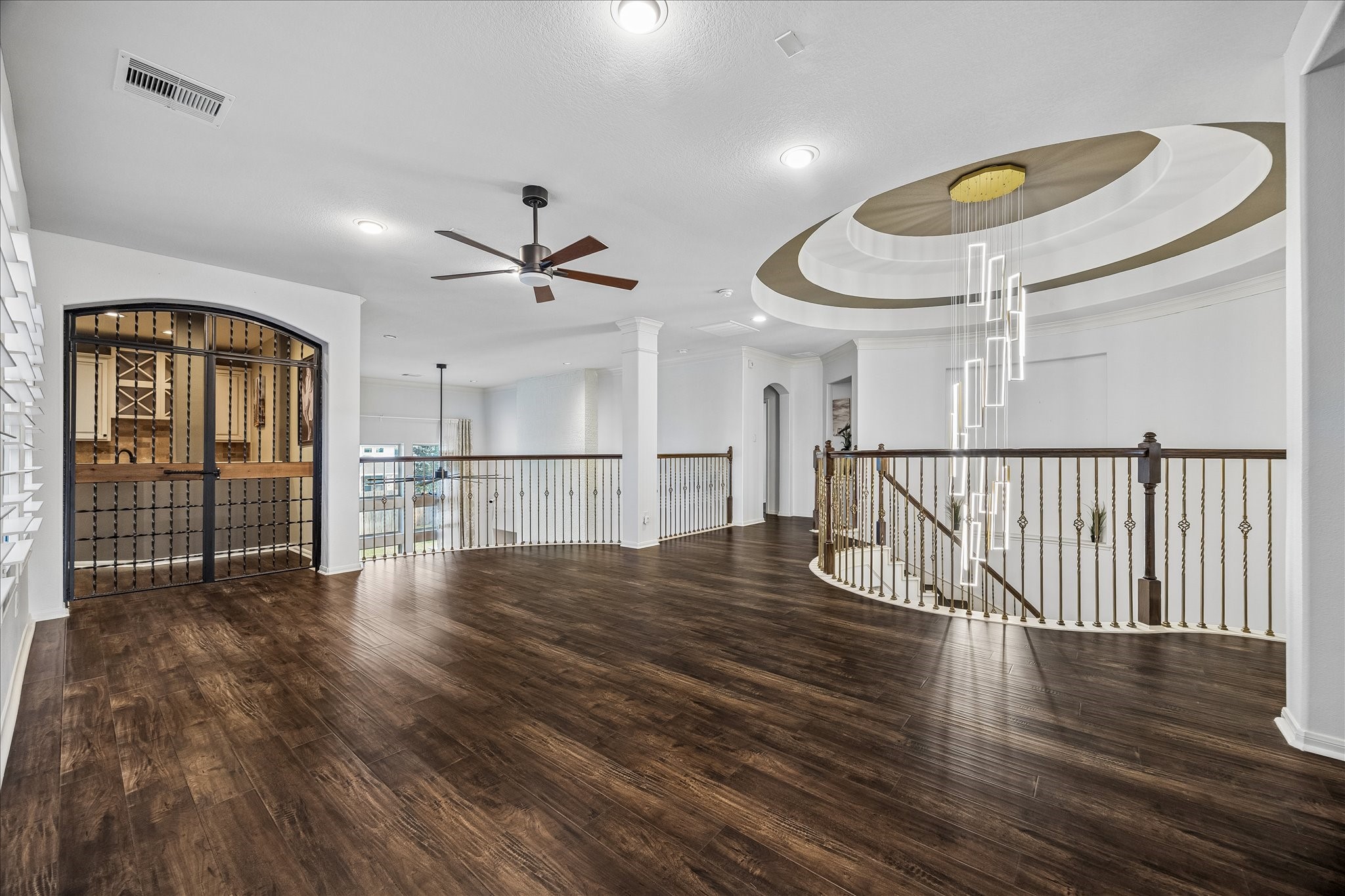 Second level looking toward the media room and wet bar