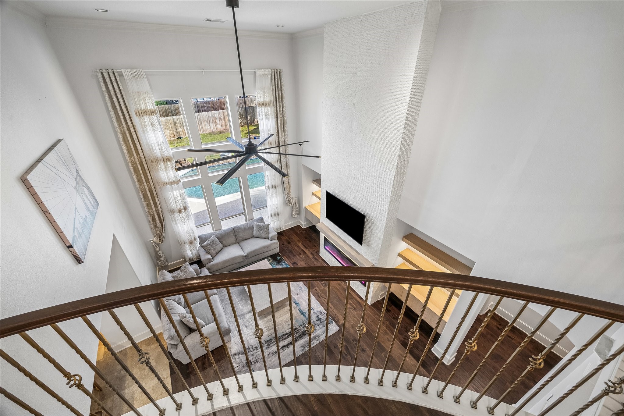View from the top looking into living room