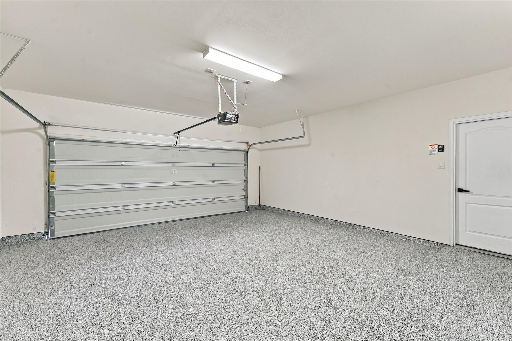 Super clean garage with epoxy floors