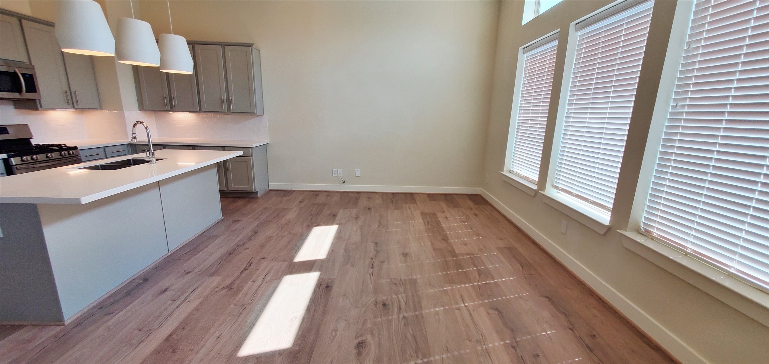 Living room open to kitchen