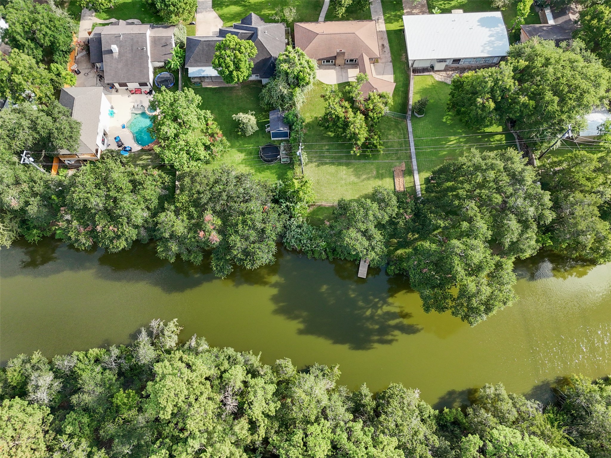 Mature trees surrounding this quiet wooded area; plenty of waterways to explore in your boat or kayak.