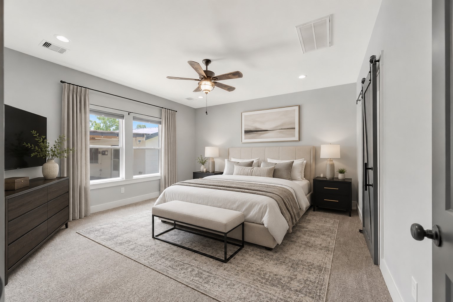 PRIMARY BEDROOM VIRTUALLY STAGED