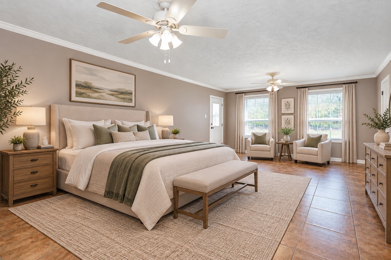 Oversized master suite.. fits a KING size bed and more..