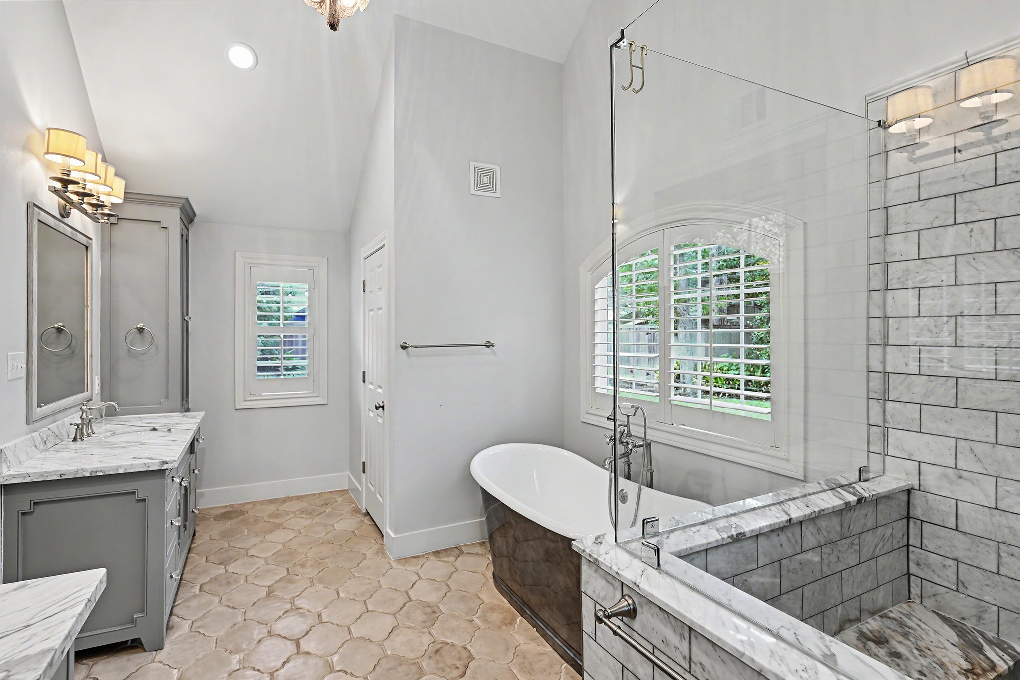 Alternate view of the stunning primary bath.