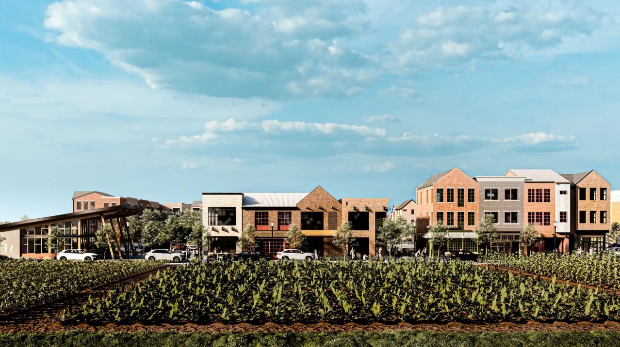 Architect rendering of Indigo walkable community.