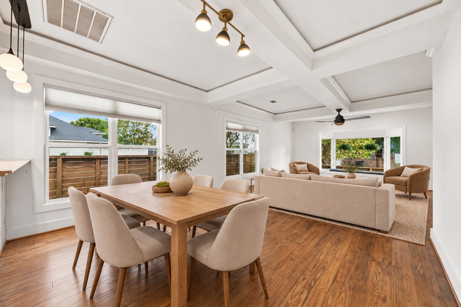 Dining and living room - virtually staged