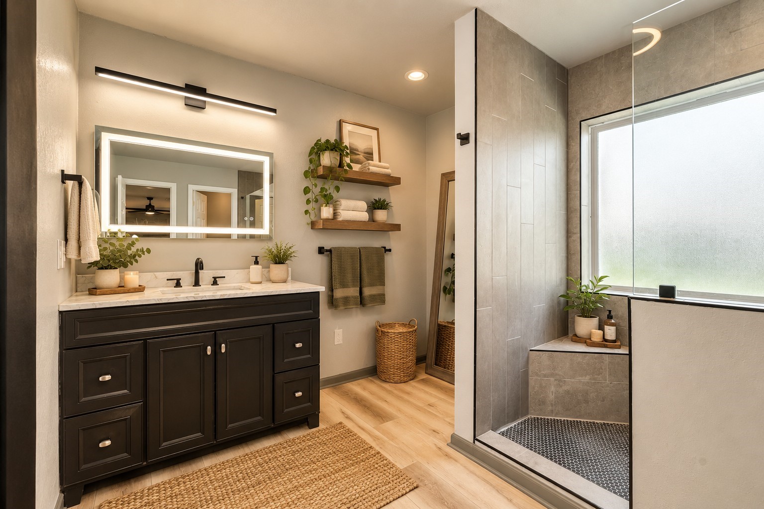 Virtually Staged Primary Bath