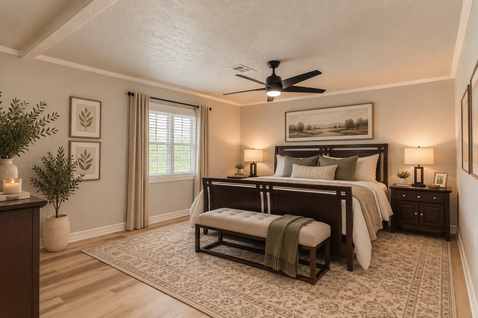 Virtually staged Primary Bedroom