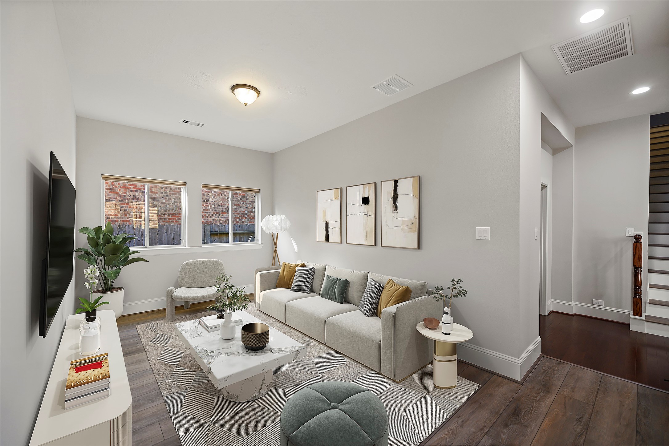 Virtually staged bonus room.