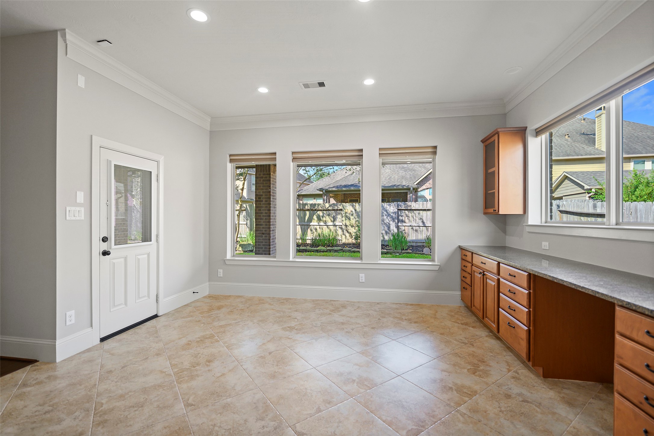 Lovely dining area with added built-ins and counter space.