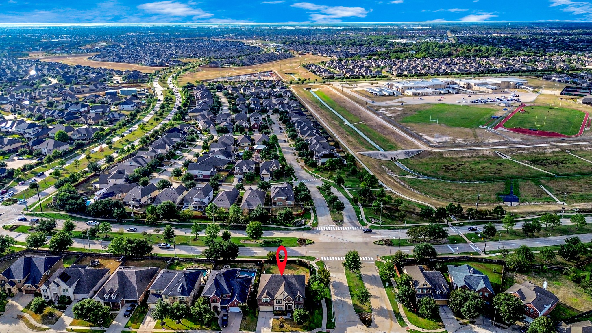 Aerial view of community