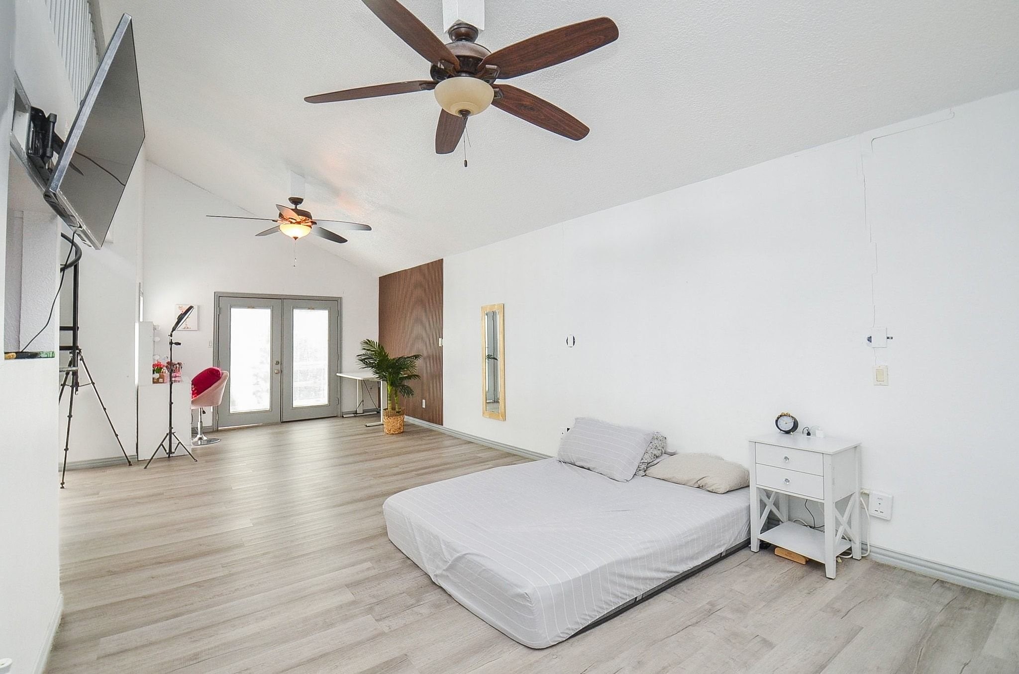 Here is the spacious primary suite. This room is truly a dream to come to after a long day of activities.