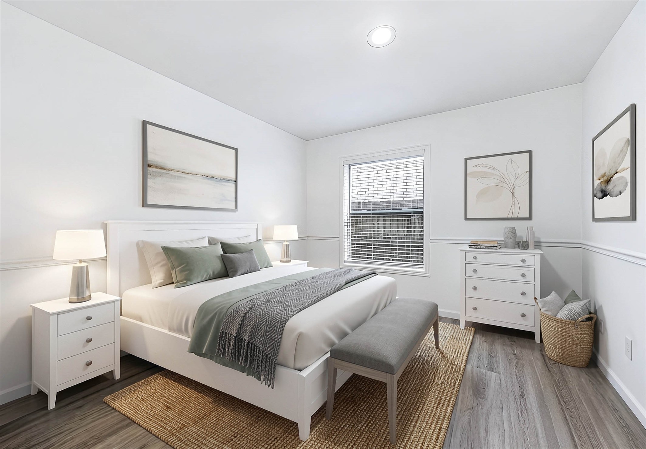 Fourth bedroom features a large window with privacy blinds!