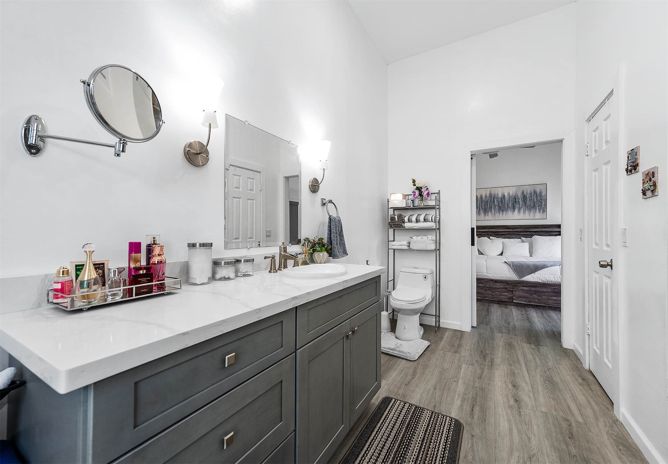 The primary bathroom also has a spacious vanity!