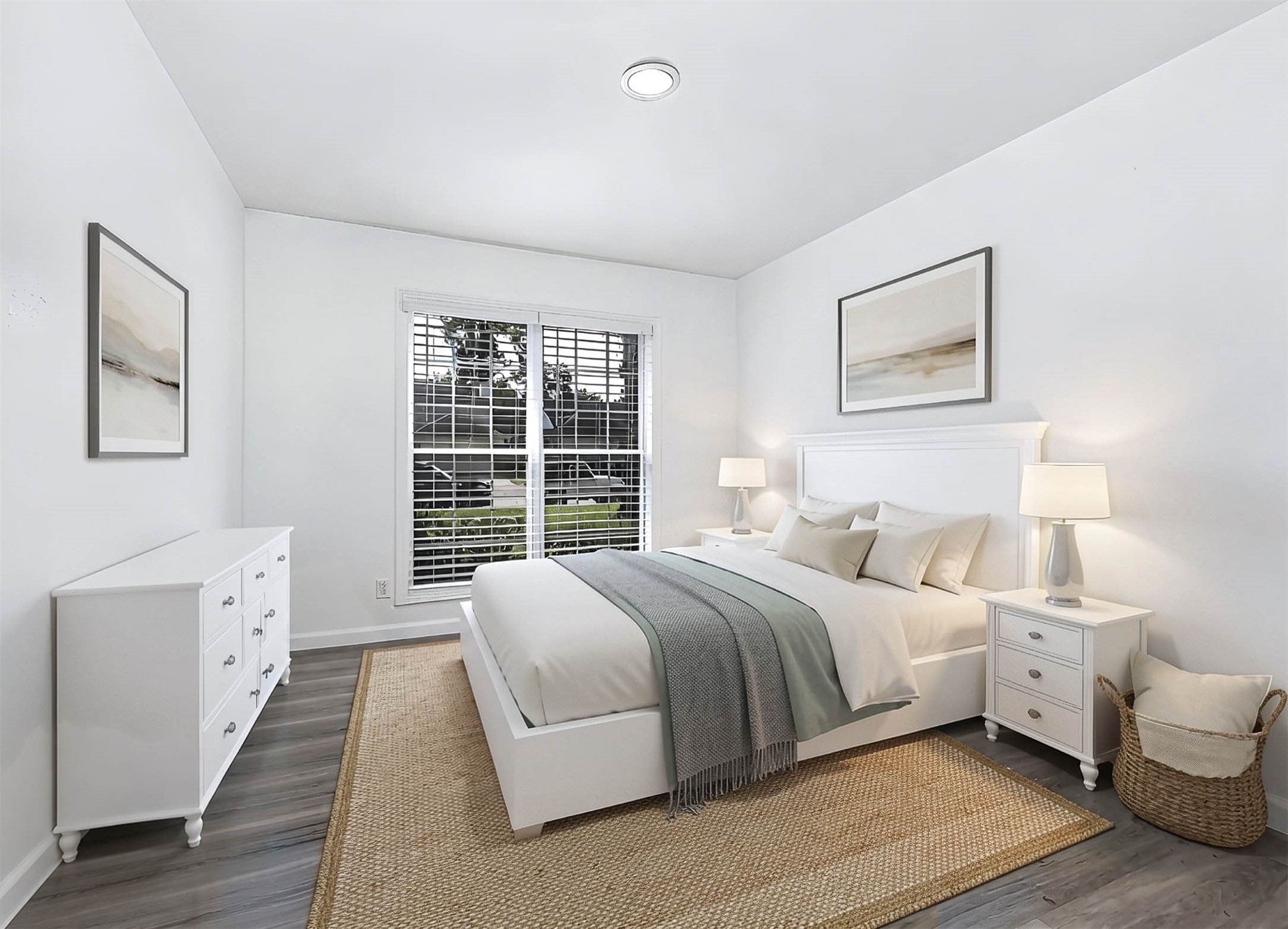 Secondary bedroom features a large window with privacy blinds!