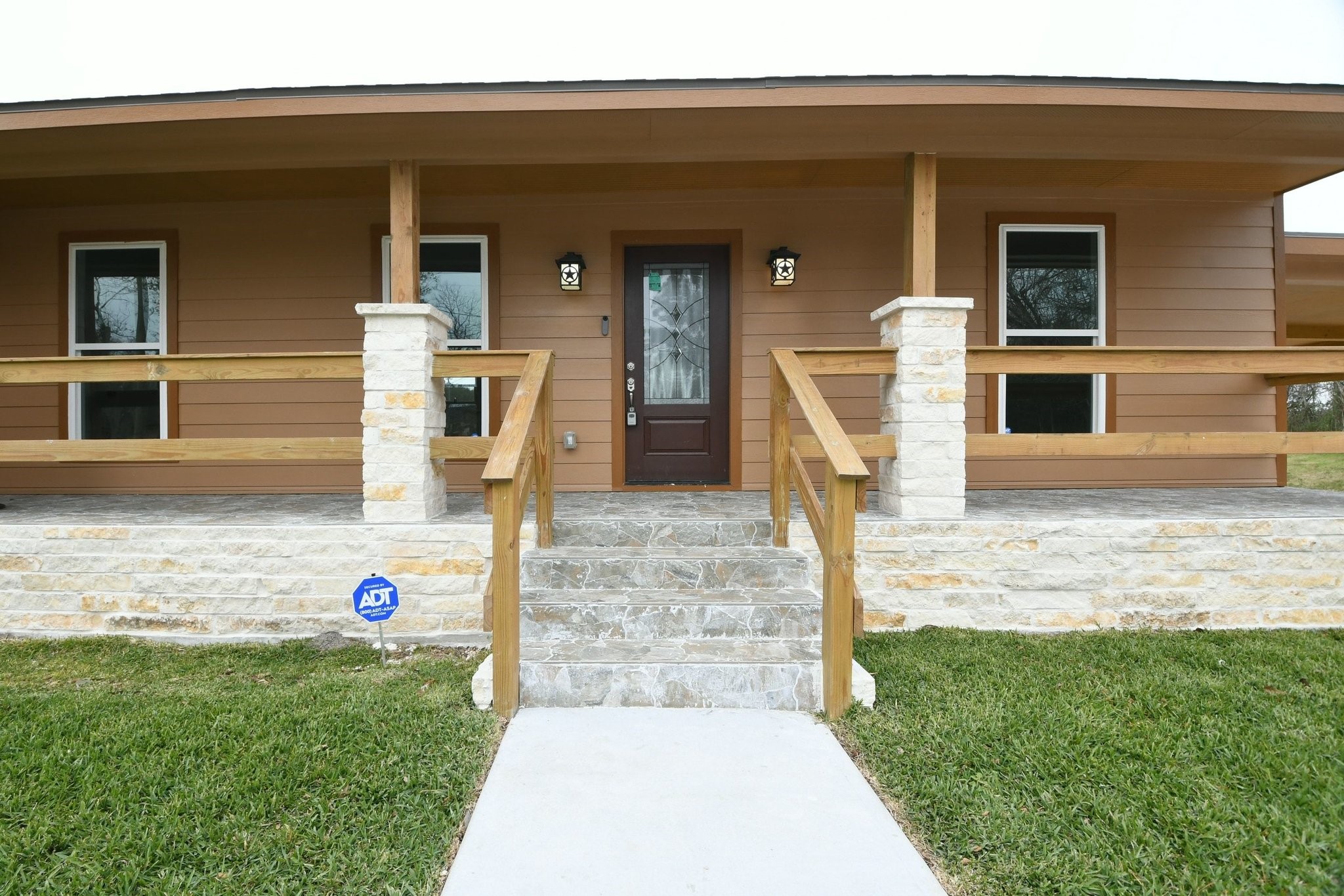 Lovely stone accented from porch