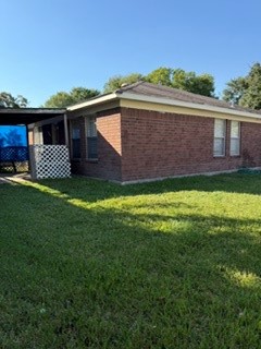 Backyard with covered patio