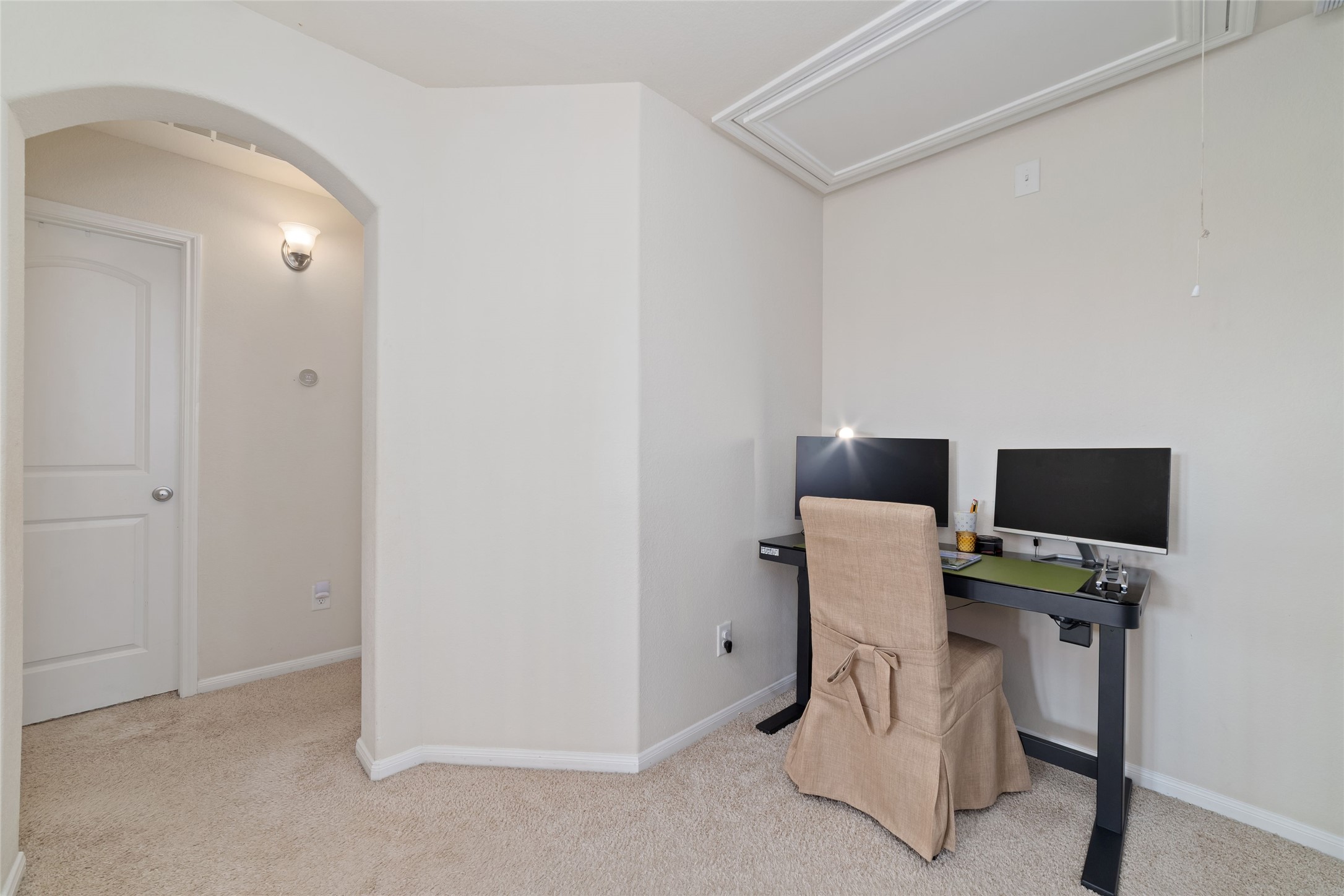 Upstairs flex space could be used as a study area, homework station or additional workspace.