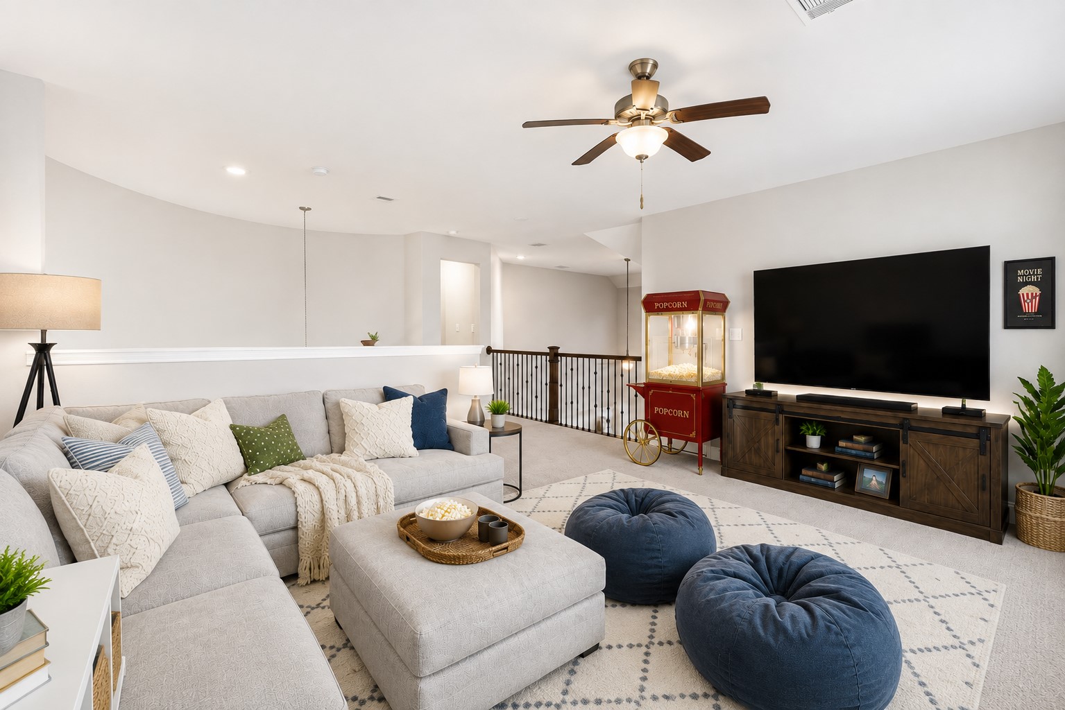 *This photo is digitally staged to show it as a movie room.*
