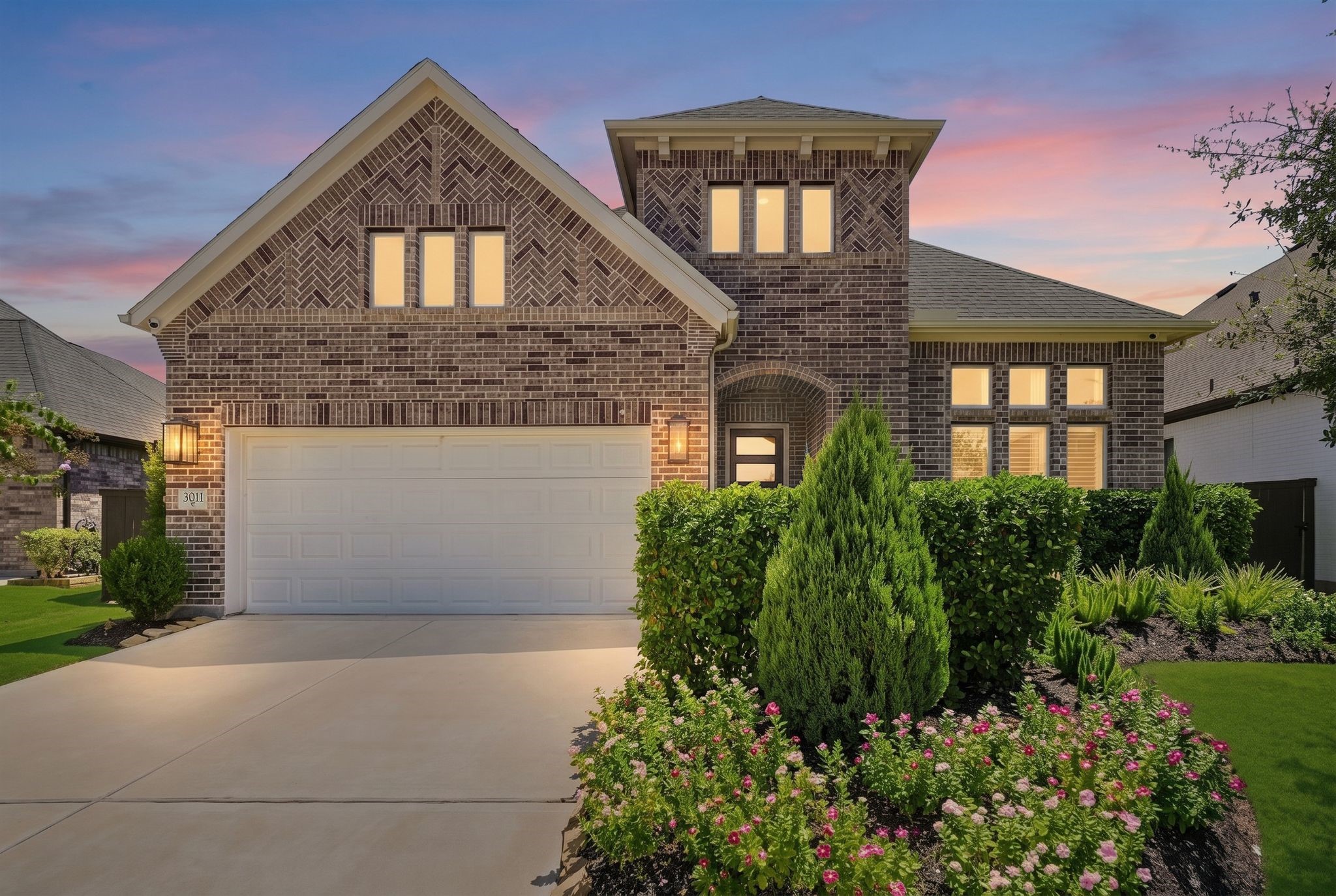 Built in 2022 by Coventry Homes, this 2,858 sq ft home in Cane Island, Katy, TX offers a flexible floor plan and a premium cul-de-sac/greenbelt setting with no direct back neighbors. Highlights include LVP flooring downstairs, 3-car tandem garage, whole-home water softener, built-in wine fridge, security system, camera prewire, gas lanterns, landscape lighting and covered patio.