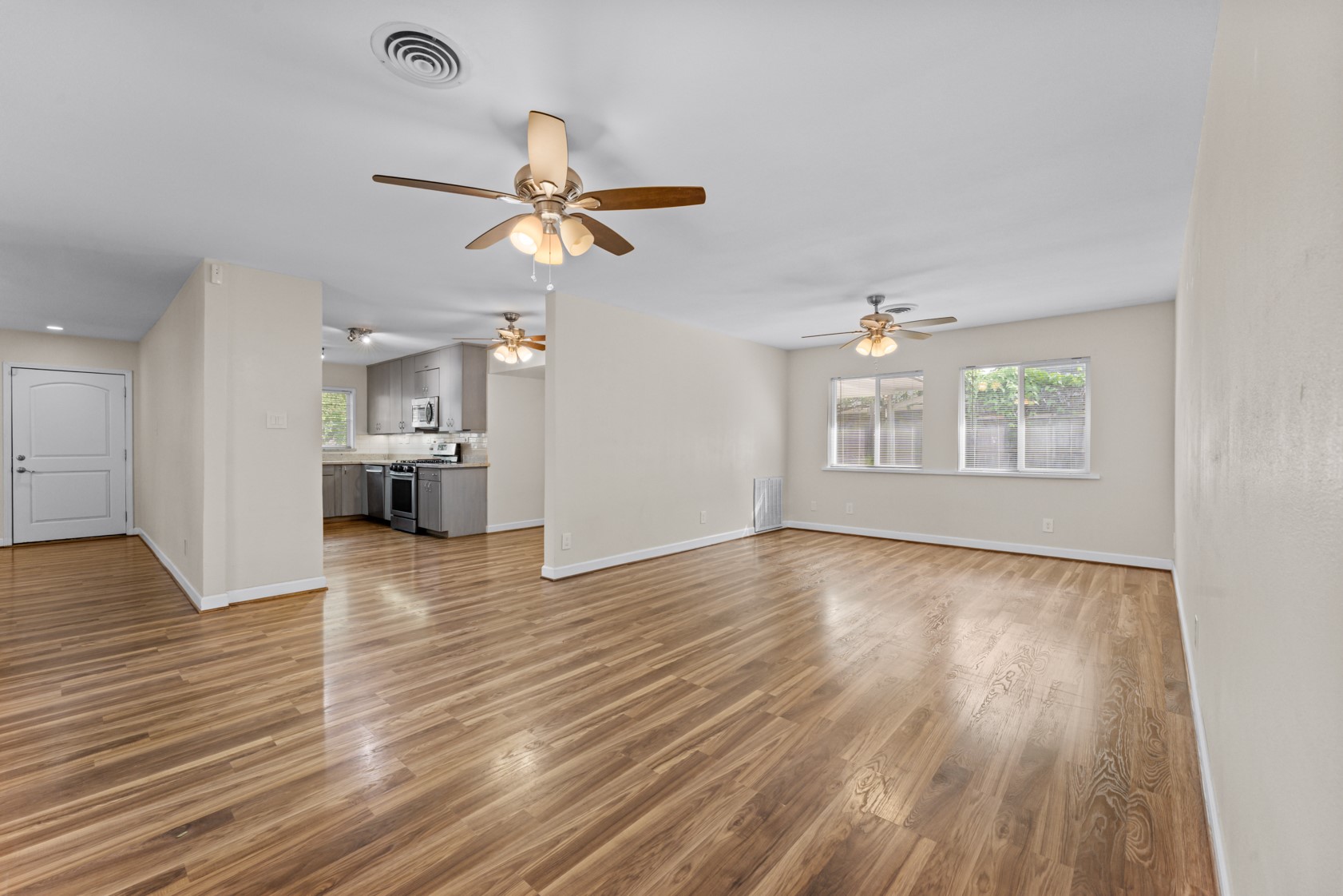 This room is over 20 feet long! It could be a huge dining area, a combination dining/living area, a game room or whatever fits your needs!