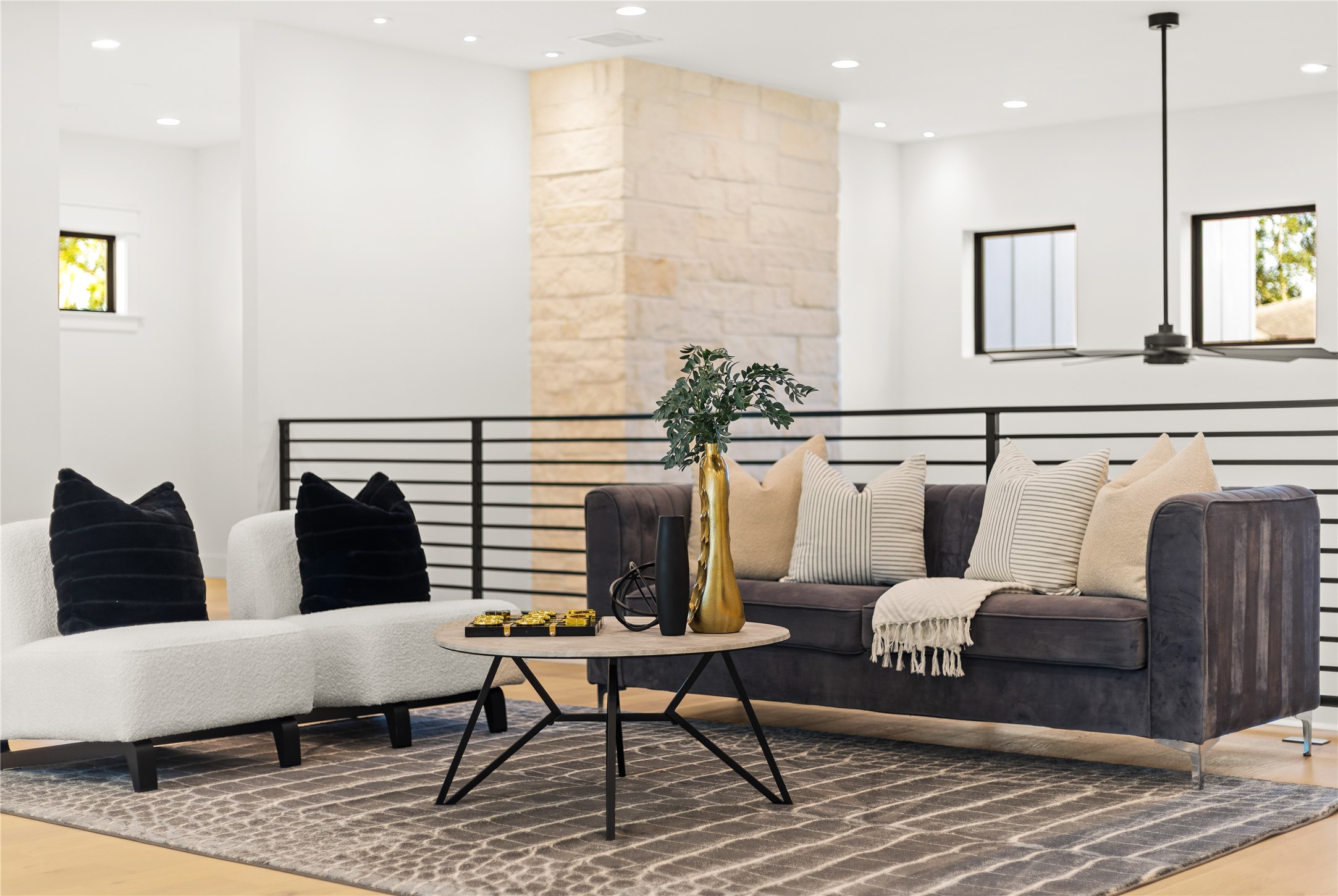 Your upstairs lounge gives everyone a place to unwind, offering an inviting retreat perfect for movie nights, conversations, or quiet afternoons.