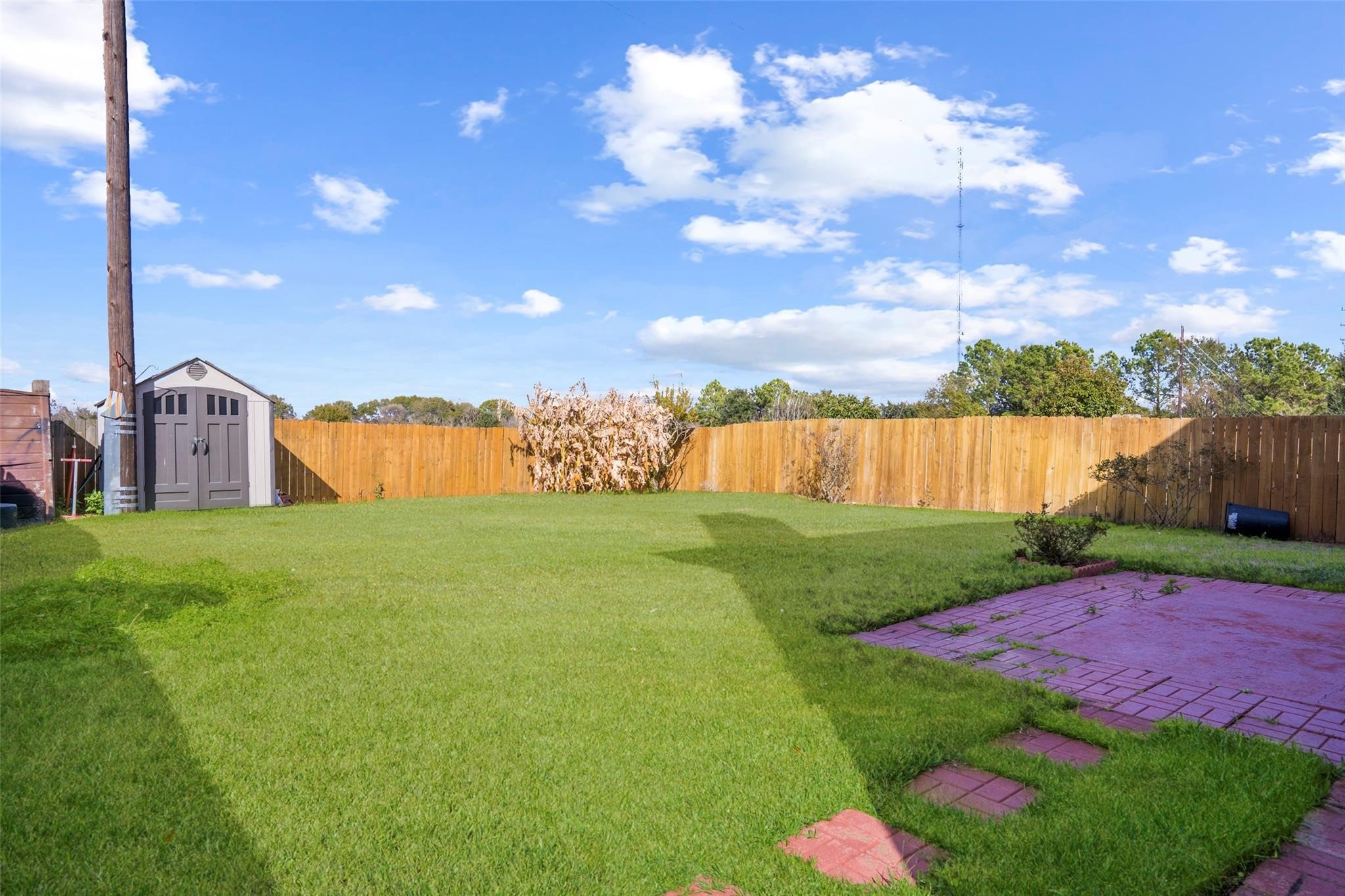 Get your grill ready! This backyard is enormous and private with no back neighbors! *grass virtually staged