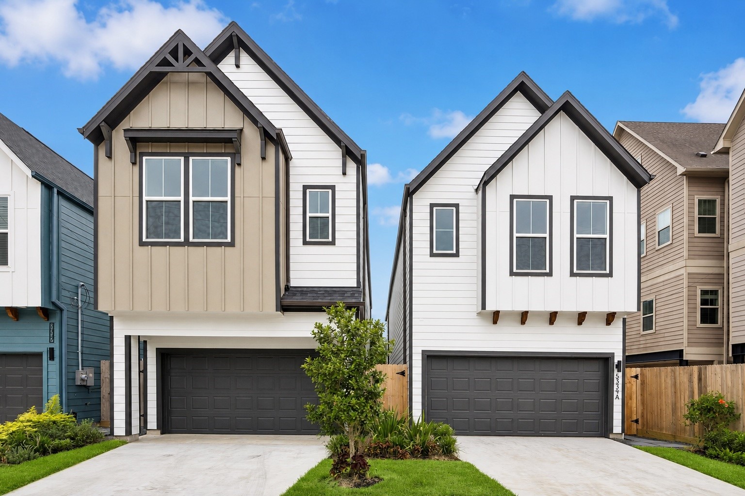 Beautiful Modern Farmhouse homes w/ Private driveway and Back Yard.