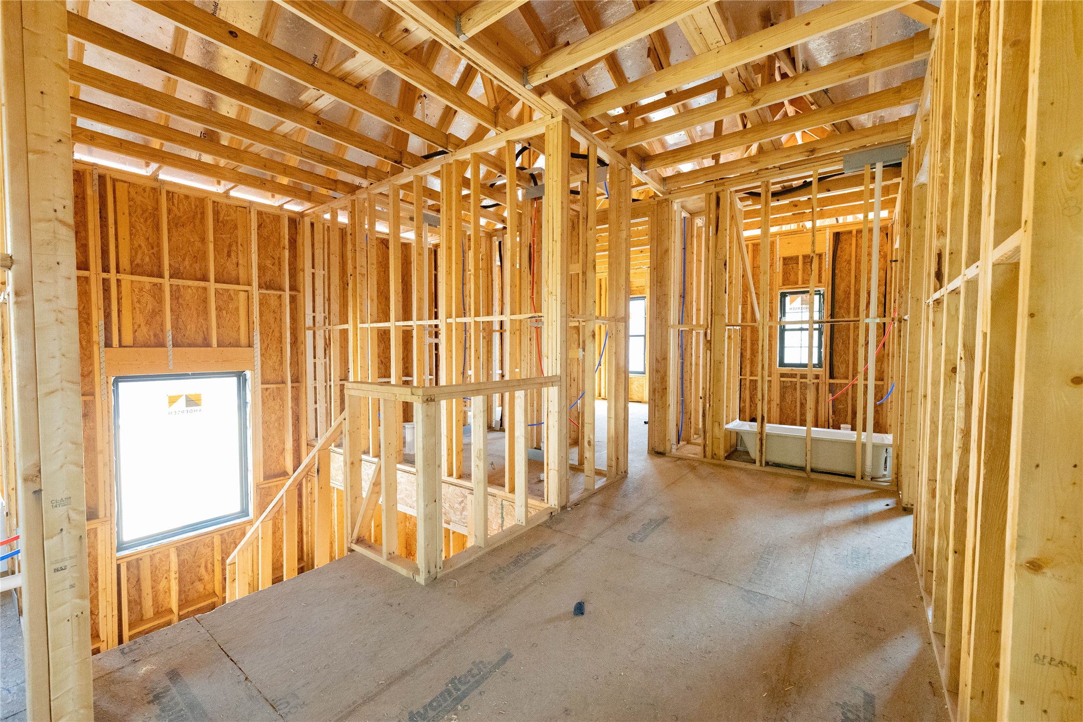 Extra wide hallways on the 2nd floor - All bedrooms UP w/ Game Room Space. Construction Photo taken 10/22/26
