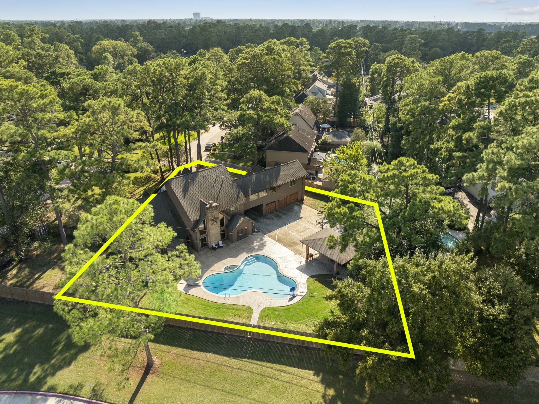 Hard to find over 1/2 acre pie shaped lot on quiet cul de sac street.