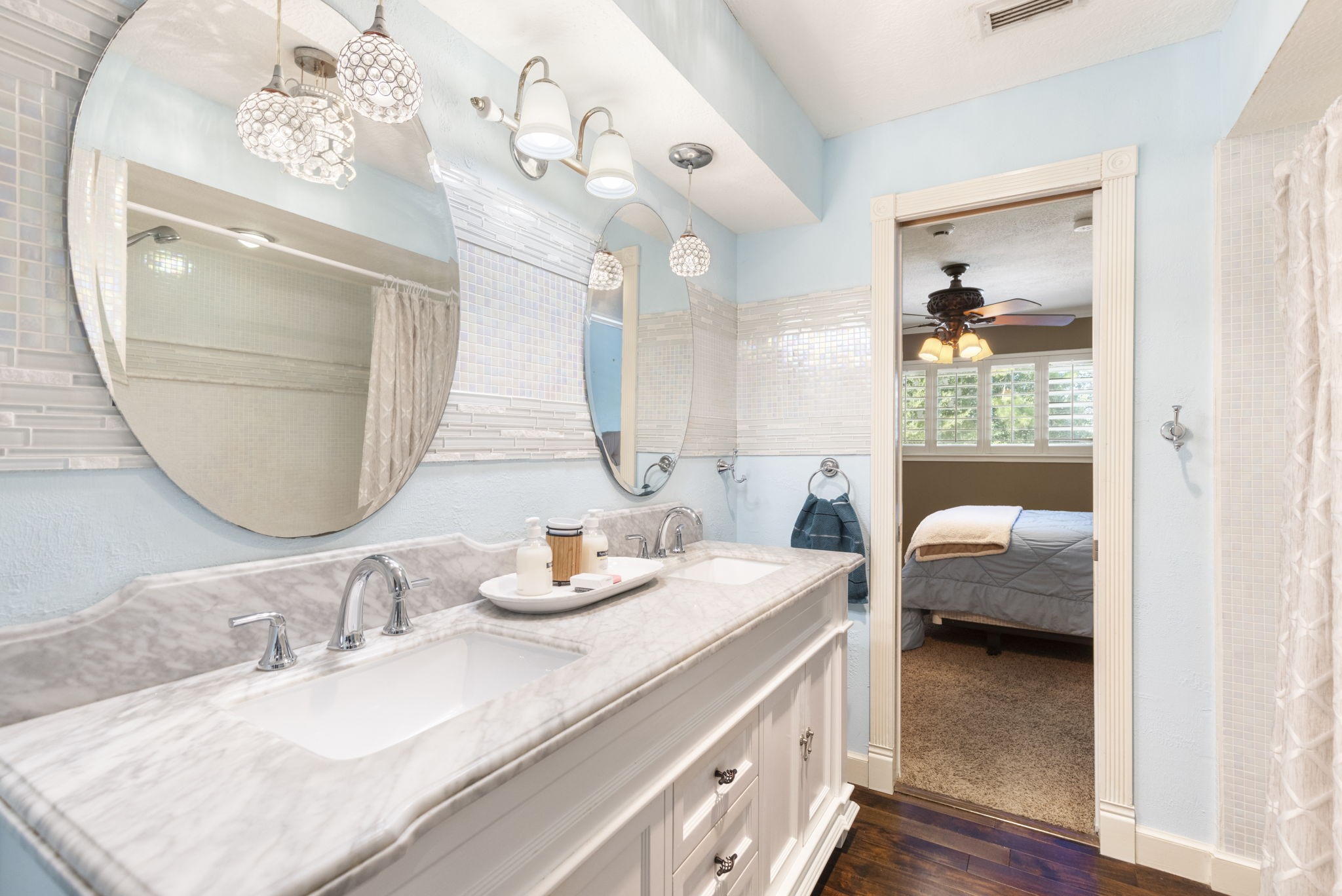 One of two secondary bathrooms upstairs.