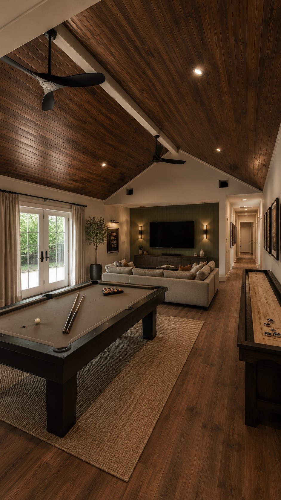 AI RENDERING OF STAGED MEDIA/FAMILY ROOM
