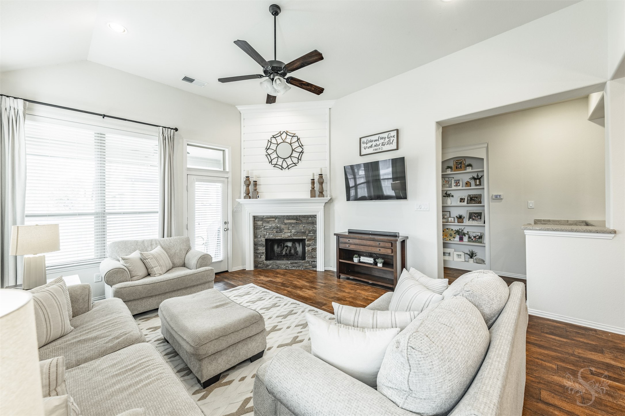 Photos include both previously furnished rooms and the homes current vacant condition to help buyers visualize the space and layout.