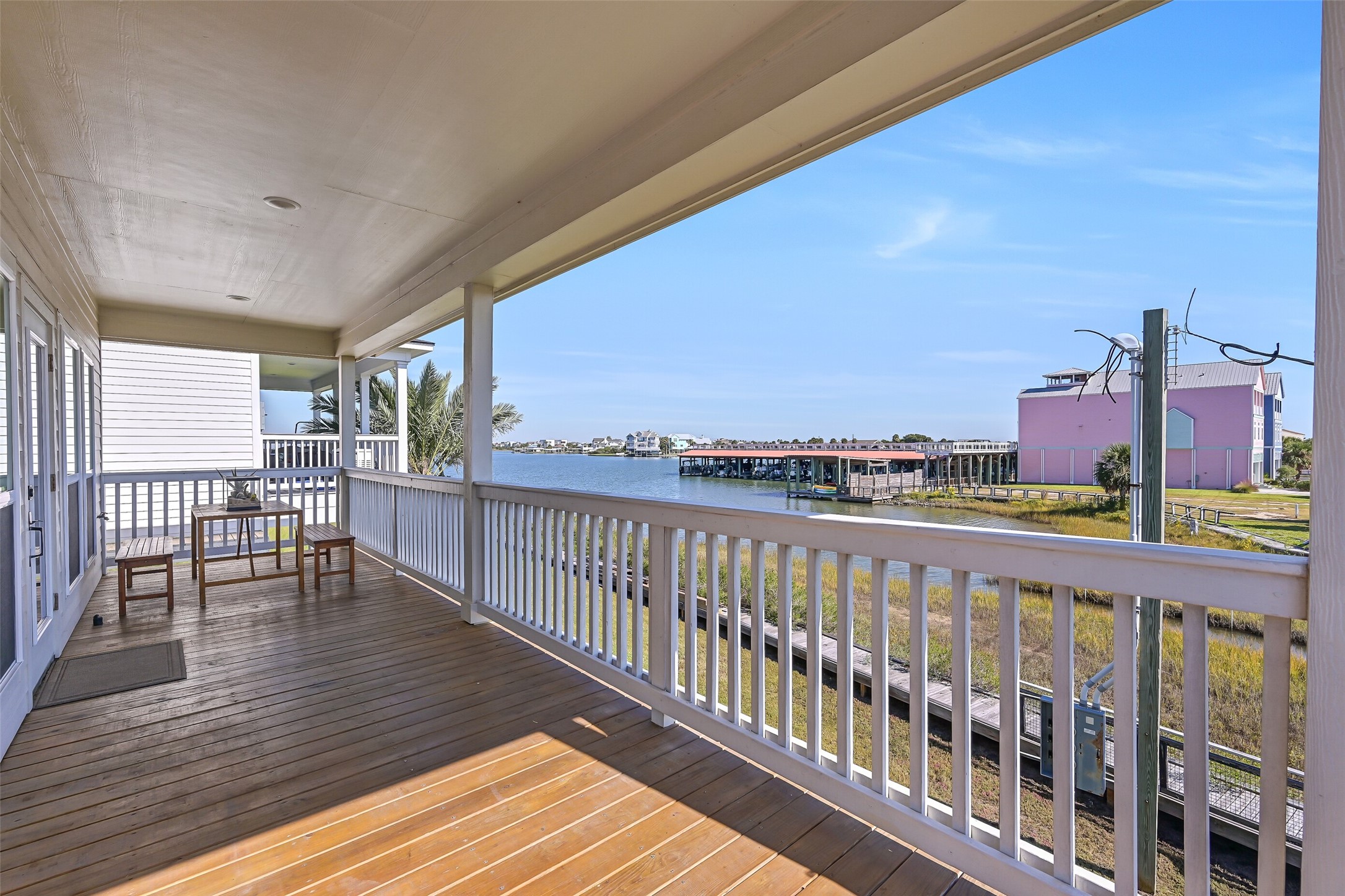 As you make your way upstairs, youll be welcomed onto the east-facing covered deck.