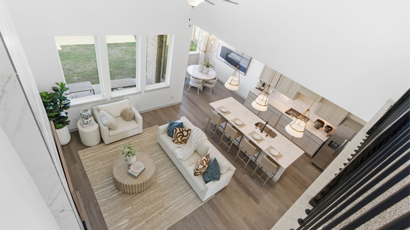 Aerial view of the living room area