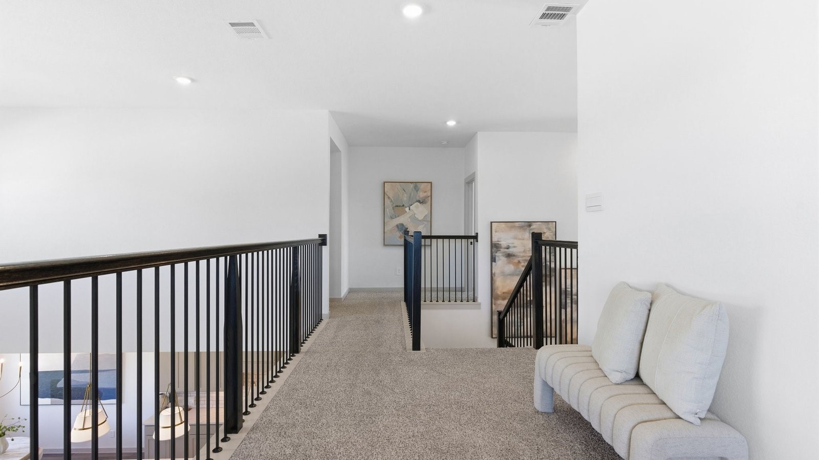 second story walk way with exposed railing