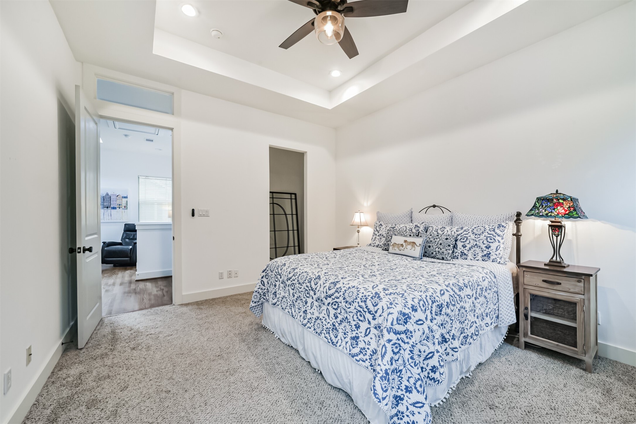 Another angle of the primary bedroom. Second closet was converted to a flex space/desk area!