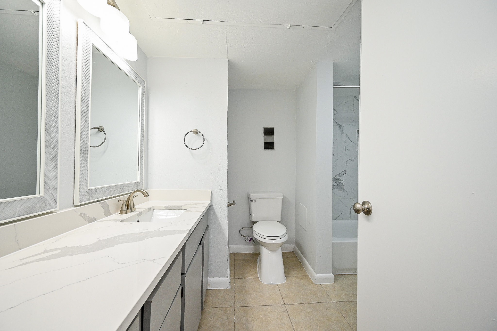 Updated Bathroom Quaertz counter top