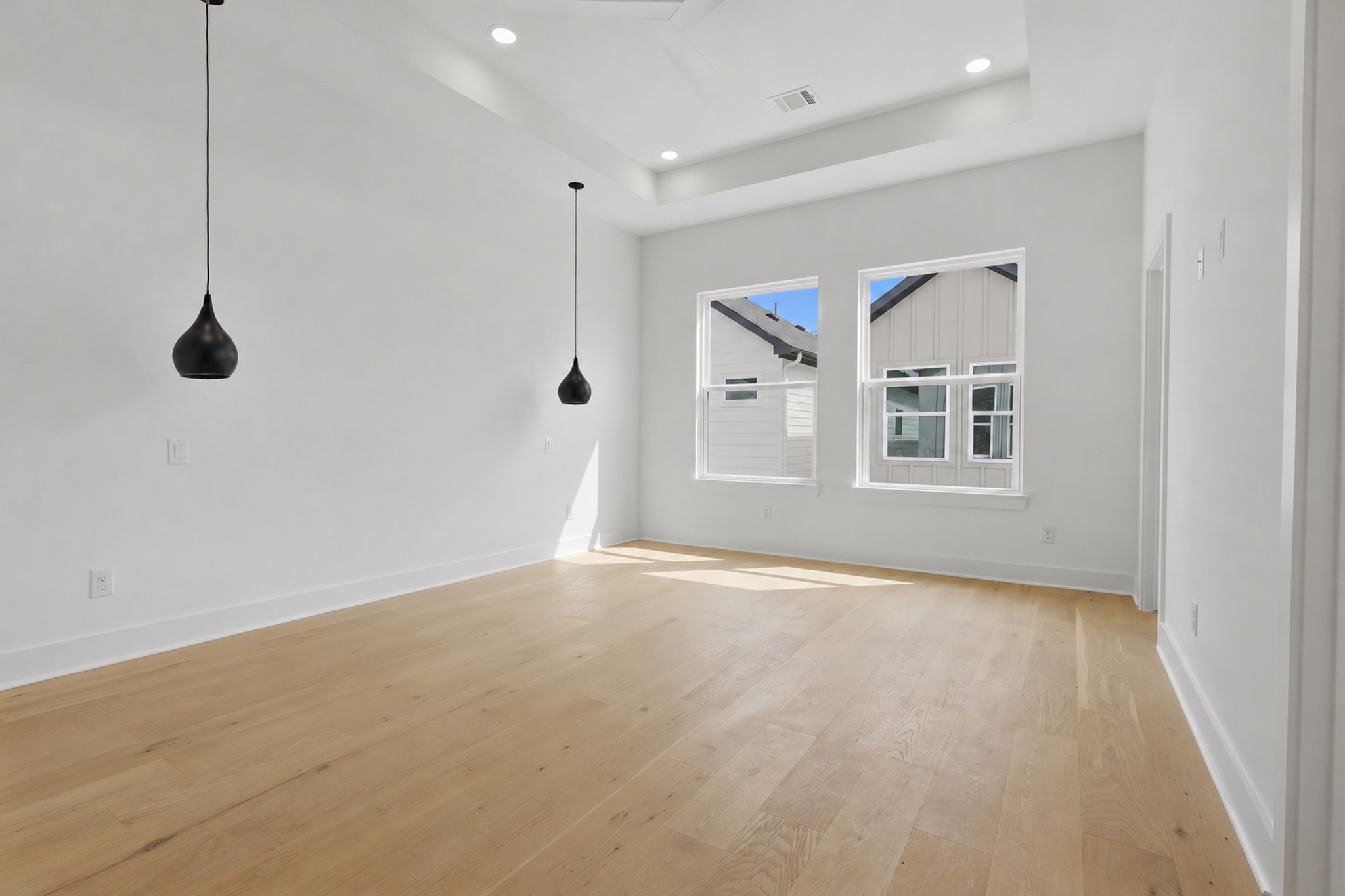 The primary bedroom on the third floor