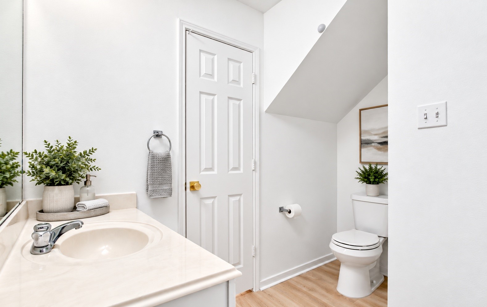 Another angle of the half bathroom