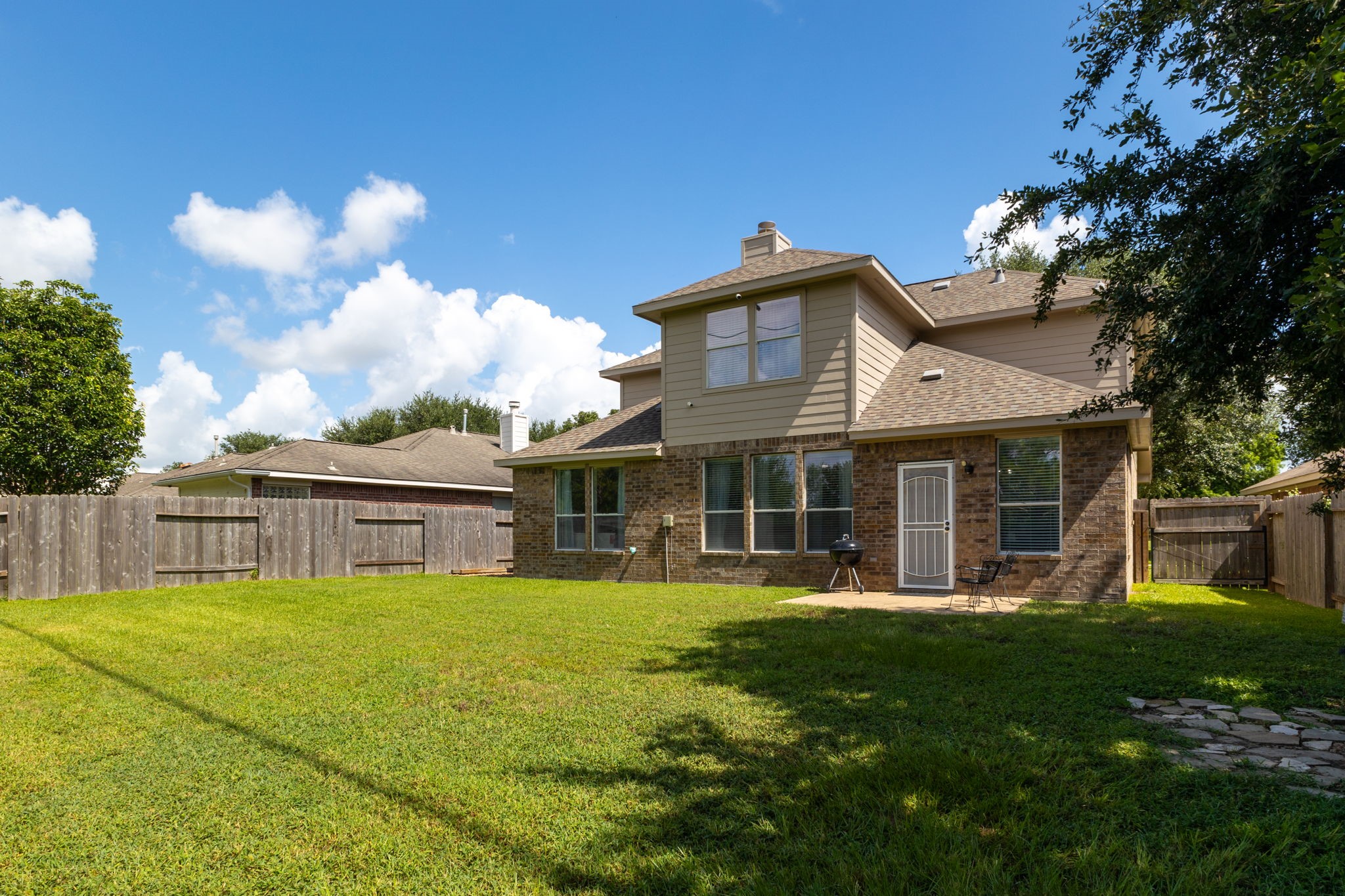 The property offers privacy and ample outdoor space.