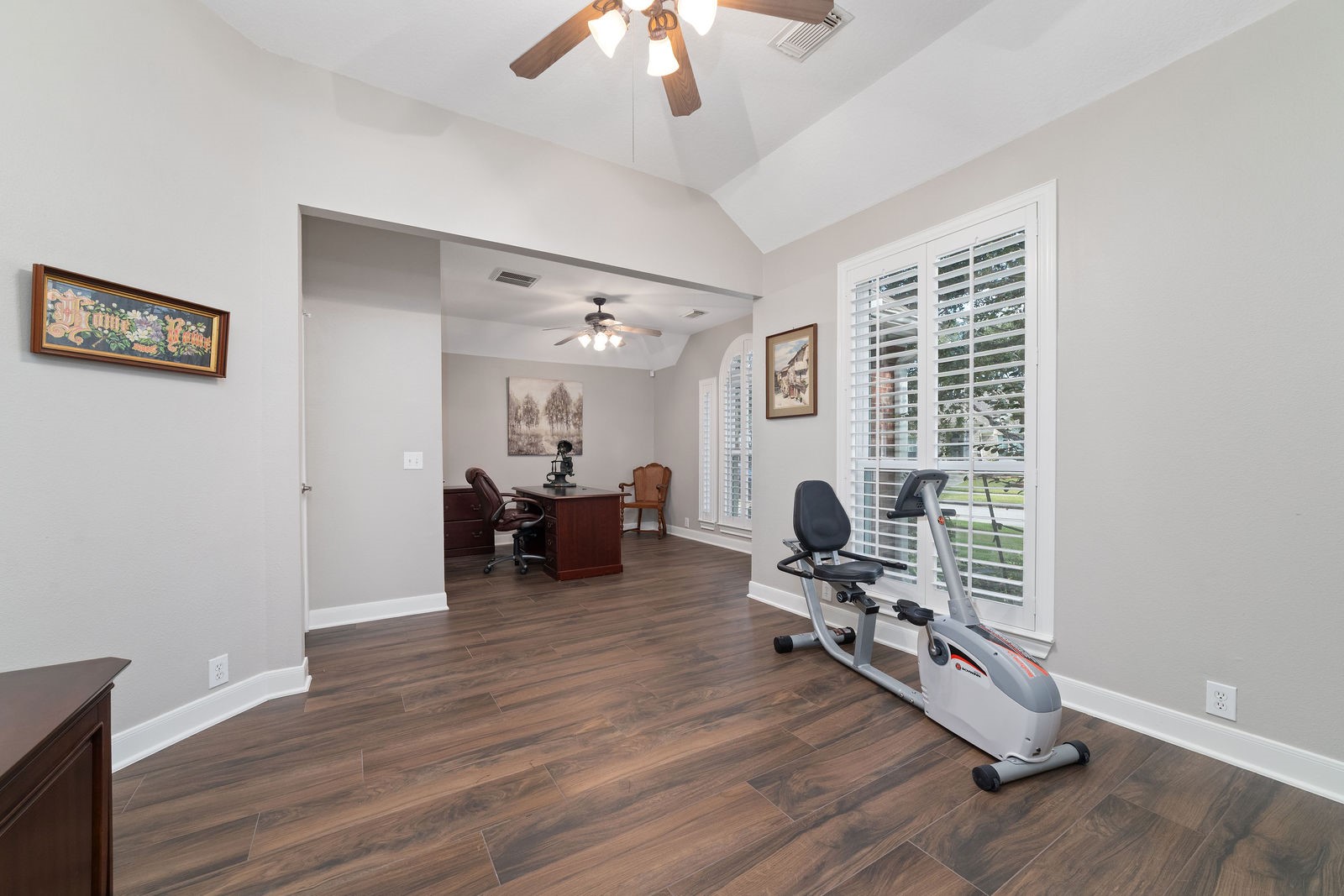 Oversized office, wall can be added to restore 4th bedroom while retaining office space