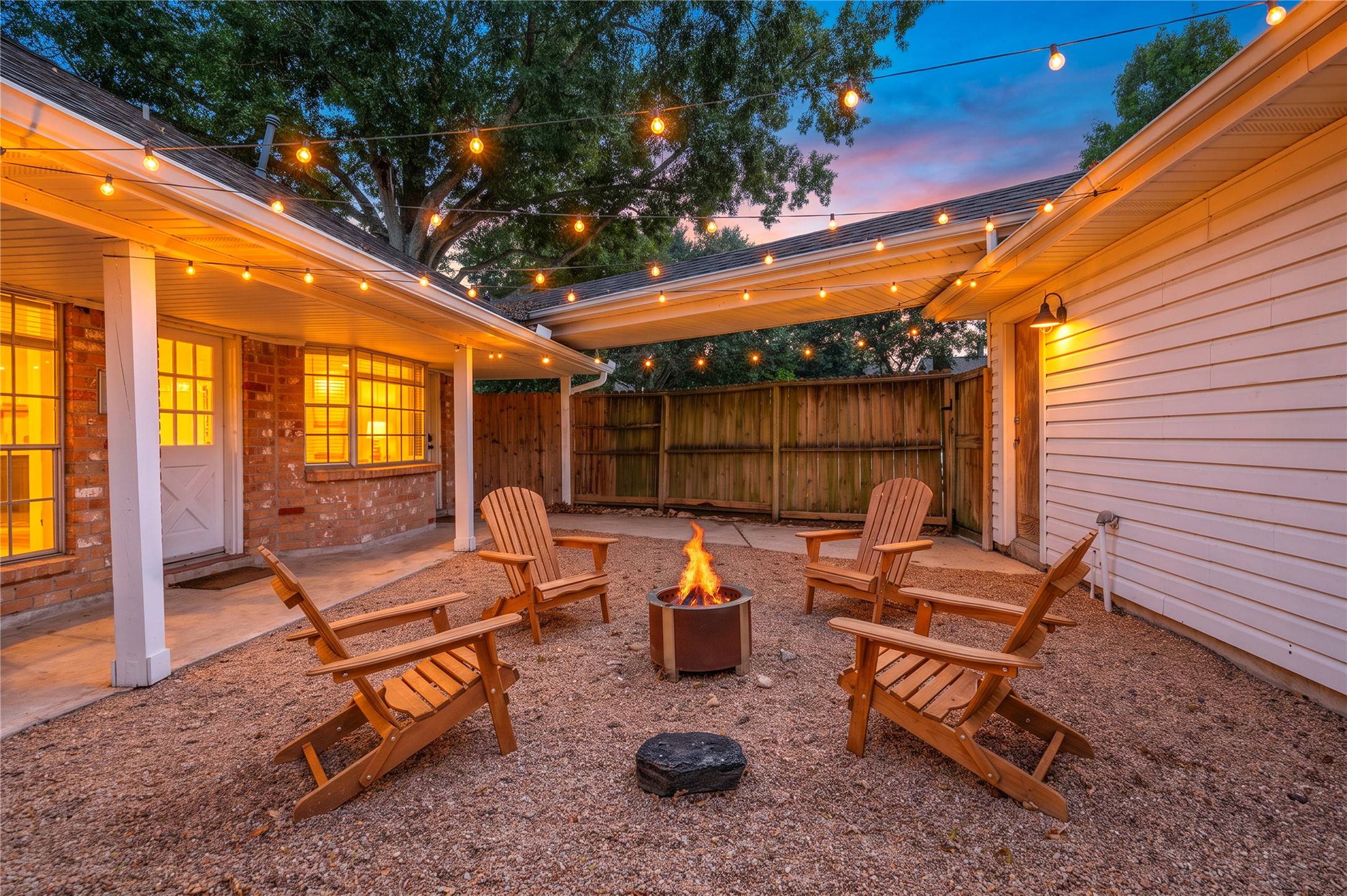 Enjoy relaxing evenings in the back patio area.
