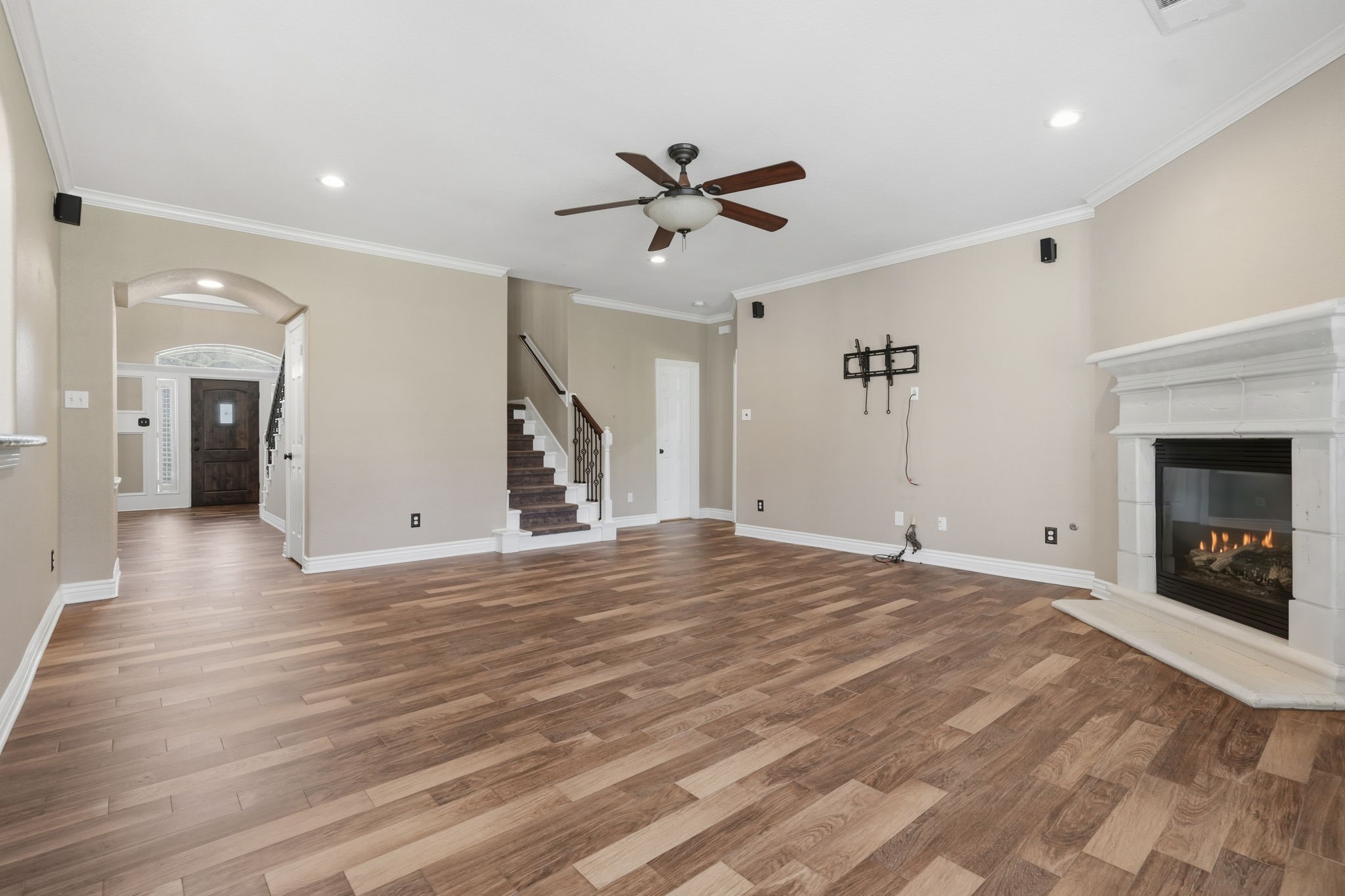 Second staircase off the living room, adding charm and convenient access to the upstairs.
